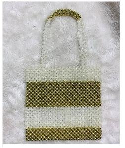 Bolso de mano con perlas para mujer, cartera de noche con asa, para fiesta de boda, cartera de perlas, bolso de mano blanco de verano, bolso tote de noche - Product Image 4