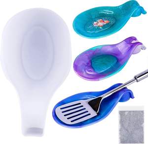 Juego de 2 Cucharas de Acero Inoxidable Dorado Brillante con Diseño Martillado, Reposacucharas Personalizado, Color Personalizado, Hecho a Mano, Ecológico, Apto para Lavavajillas - Product Image 3