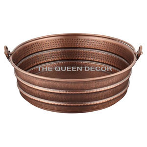 Delantal de curva martillada a mano de lujo con acento para el hogar único antiguo para cocina, fregadero de cocina de granja de cobre, elemento decorativo de Metal - Product Image 2