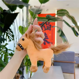 Caballo Plushie Animal relleno Potro llavero de felpa <span class=keywords><strong>Tos</strong></span> Favor para granja suministros de fiesta de cumpleaños Peluches <span class=keywords><strong>Mini</strong></span> llavero de caballo - Product Image 5