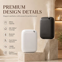 Diffuseur d'arômes sans eau par atomisation 400 ml, écran LCD, sans fil, commande tactile via application, sur pied ou mural, pour hôtels et espaces commerciaux