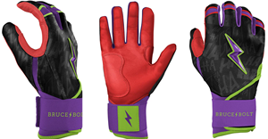 ถุงมือเบสบอลหนังแท้กันลื่น ปักโลโก้และออกแบบได้ตามต้องการ คุณภาพระดับมืออาชีพ Bruce Bolt ผลิตจากหนังแยกชั้นพรีเมียม - Product Image 2