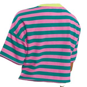 เสื้อครอปท็อปผ้าซาตินพิมพ์ลายโลโก้คุณภาพสูง ระบายอากาศได้ดี สำหรับผู้หญิงและเด็กผู้หญิง สไตล์ลำลองปักลาย ฤดูใบไม้ร่วง 2026 - Product Image 2