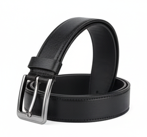 Design exclusif de haute qualité Ceinture en cuir noir élégant Midnight Edge de haute qualité de Divine International - Product Image 5