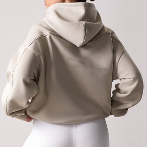 Conjunto de sudadera con capucha de gran tamaño de lana de algodón suave de primera calidad, ropa de calle personalizada para mujer, conjunto de sudaderas con capucha y joggers con serigrafía - Product Image 4