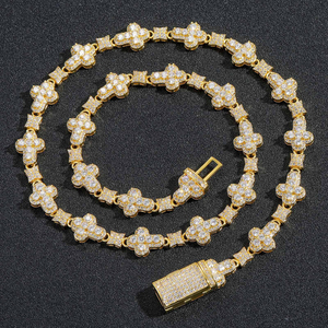 Cadena Cubana de Diamante de Hip Hop Iced para Hombre, Moissanita de Corte Redondo Chapado en Oro Blanco de 14K, Ideal para Fiesta - Product Image 6