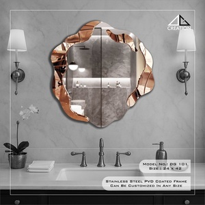 Miroir de cadre enduit de PVD d'acier inoxydable de vente élevée pour la vanité de salle de bains avec la conception de tenture murale et l'esthétique raffinée d'Inde - Product Image 3