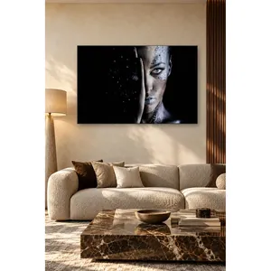 ภาพพิมพ์บนผ้าใบ ผู้หญิงฟิดา ซิลเวอร์ กลิตเตอร์ ปิดหน้าด้วยมือ - Product Image 1