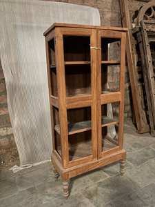 Armoire de cuisine en bois massif bleu élégante de taille moyenne, style moderne antique, luxe classique vintage - Product Image 2