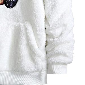 Nouveauté Sweat à capuche en sherpa pour garçons avec capuche et broderie d'ours Poche kangourou Vêtements de rue tendance Sweat-shirt personnalisé pour hommes - Product Image 4