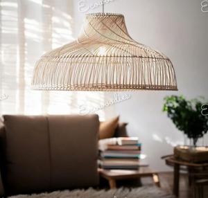 Lámpara de bambú tejida a mano al mejor precio, lámpara de araña colgante de mimbre para sala de estar - Product Image 6