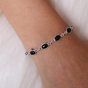 Boho Style Classical <b>Bracelet</b> Jewelry For Women Silver Jewelry 925 Sterling Silver <b>Black</b> <b>Onyx</b> Gemstone Handmade <b>Bracelet</b> Gift - Product Image 4