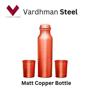 2025 article le plus vendu Bouteille en cuivre mat 650 ML, artisanat en cuivre pur pour une hydratation améliorée, flacon en cuivre mat 650 ML - Product Image 5