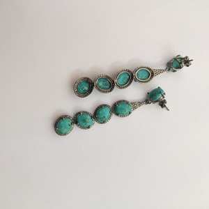 Pendientes de pavé de turquesa natural, joyería fina hecha a mano de Plata de Ley 925, regalo de boda de compromiso para sus mujeres - Product Image 3