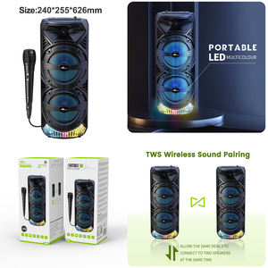 HOME Digitalome SPA-106 Portable Wireless <b>Speaker</b> RGB <b>LED</b> Lighting & Microphone Battery-Powered with Microphone & <b>LED</b> Lighting - Product Image 3