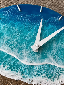 Horloge de luxe surdimensionnée en résine faite à la main, thème océanique, moderne, étanche, veilleuse, décoration de mariage, décoration de la maison, salle à manger - Product Image 2