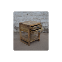Meubles en bois de manguier vintage faits à la main sur mesure, table de chevet moderne à 2 portes, multifonctionnelle, hauteur réglable, couleur naturelle