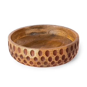 Cuenco de madera para servir de cocina de lujo con nuevo diseño láser personalizado para ensalada o comida para acampar viene con embalaje de cartón - Product Image 1