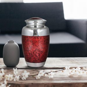 Urna de cremación de metal para mascotas y cenizas humanas-Urnas de entierro rojo real Urnas funerarias de gran tamaño Suministros al por mayor - Product Image 5