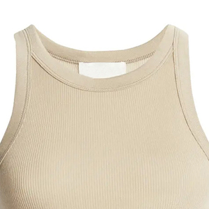 Débardeur pour femmes en tissu teint uni et à séchage rapide/conception à col personnalisé prix le plus bas débardeur pour femmes - Product Image 6