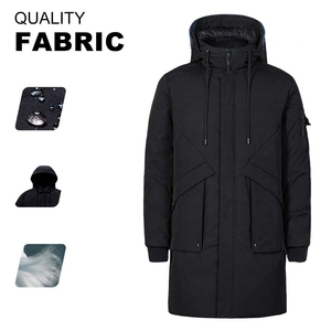 Chaquetas Acolchadas Largas para Hombre de Alta Calidad, Cuello Alto, para Invierno, con Impresión de Logotipo Personalizada, Estilo Casual Ecológico - Product Image 3