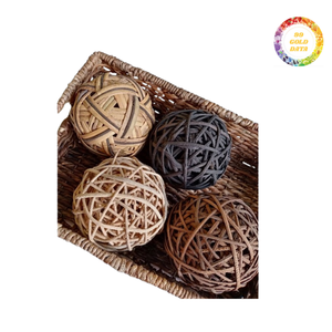 Bolas de ratán natural hechas a mano de Vietnam para decoración del hogar o juguetes para mascotas, tamaños y colores personalizados disponibles para pedidos al por mayor. - Product Image 2