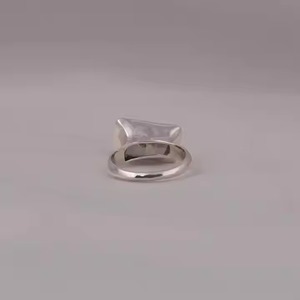 Sólido 14KT oro blanco corte radiante laboratorio cultivado diamante acento anillo con bisel ajuste valioso compromiso diamante joyería - Product Image 3