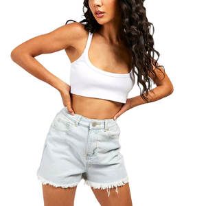 Ropa de Moda, Shorts de Mezclilla de Secado Rápido para Mujer, Estilo Nuevo 2025, Shorts de Mezclilla de Cintura Alta Hechos de Algodón para Mujer - Product Image 1