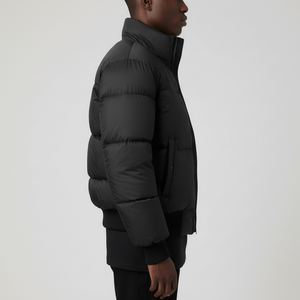 OEM Winter Custom Design <b>Padded</b> Puffer Bomber <b>Jacket</b> Men Zipper Oversized Stand <b>Waterproof</b> Windproof Quilted Bubble Front Coat - Product Image 3