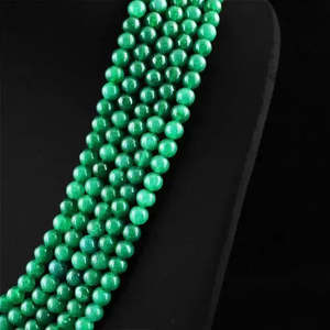 Collar de Perlas Redondas de Esmeralda Verde Intensa de 5 Filas, 522.95 CTS, Calidad AAA+, Extraída de la Tierra - EN OFERTA Cus-Jew28 - Product Image 3