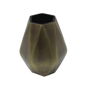 Decoración moderna para el hogar, juego de materiales metálicos, 2 floreros de aluminio, maceta de color piedra gris para sala de estar, jarrón de mesa - Product Image 3