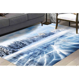 Alfombra Estampada con Paisaje Natural: Alfombra de Baño, Alfombra Azul, Paisaje Invernal, Alfombra Suave No Tejida - Product Image 1