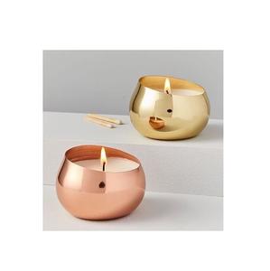 Tahura Export Luxury Candle Jars for Home Office Wedding <b>Metal</b> Candle Jars and <b>Bowl</b> With and Without Lid Empty Candle Jars Wax - Product Image 6