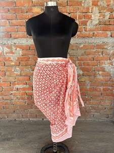 Ropa de playa para mujer, pareos largos y sexis, pareos hechos a mano con estampado de bloques, pareos ligeros de algodón indio, bufandas estampadas de Indonesia Bali - Product Image 5