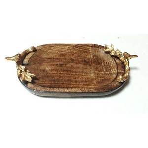 Top Trending Servir deliciosa comida y postre para cocina Restaurante Uso Hecho a mano Diseño de flores Bandeja de madera para servir - Product Image 6