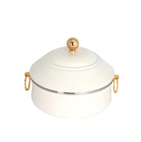Casserole isolée en acier inoxydable servant une marmite royale de restaurants décor de dîner vaisselle de fête chauffe-aliments marmites tendances