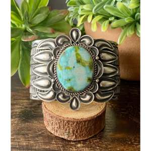 Alex Sanchez Sonoran Mountain Turquoise & Sterling <b>Silver</b> Fashion <b>Cuff</b> <b>Bracelet</b> - Product Image 1