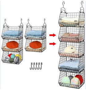 Support de rangement mural en fer pour la cuisine à domicile Support à épices suspendu sans perçage avec panier pliant Options à 2 3 4 niveaux - Product Image 1
