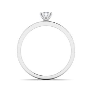 Anillo de Diamante Cultivado en Laboratorio con Corte Brillante y Engaste de Bisel Chapado en Oro, Regalo de Aniversario, Compromiso o Boda, Moderno y Romántico para Mujer - Product Image 2