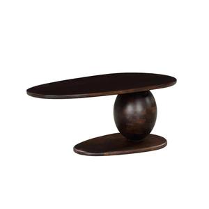 Table basse moderne en bois de manguier massif avec finition noyer, écologique et durable, pour salon - Product Image 2