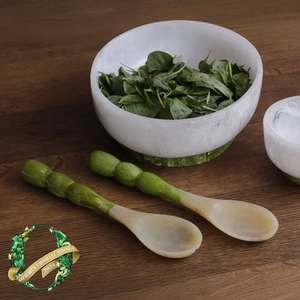 Juego de Utensilios para Ensalada Multifuncional Moderno, Hecho a Mano con Resina Ecológica, Apto para Lavavajillas, con Cuchara y Tenedor de Mango Largo, Diseño Nuevo - Product Image 2