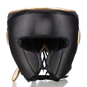 Casco de Boxeo de Cuero Premium con Cara Abierta, Protección para Entrenamiento, Diseño Transpirable y Duradero, Ajuste Seguro y Cómodo - Product Image 1