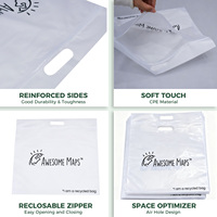 Sacs d'emballage pour vêtements biodégradables, certifiés ASTM D6400 EN13432, sac plat à fermeture éclair, emballage pour t-shirt, sac en plastique avec logo, colis