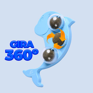 Palla Interattiva Ecologica a Forma di Delfino con Erba Gatta 5cm - Giocattolo per Gatti per Divertimento Felino Garantito - Product Image 3