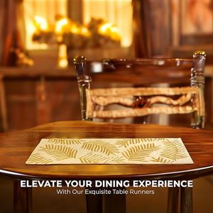 Handmade Decorative Beaded <b>Runner</b> Embroidered Leaves Design Knitted Technique Hotel Use Elegant <b>Dining</b> <b>Table</b> Mat Wedding Parties - Product Image 2