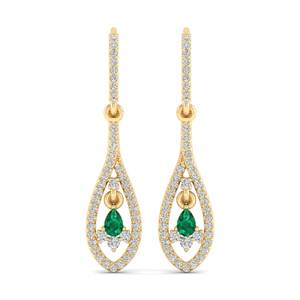 Pendientes Colgantes de Plata de Ley 925 Hechos a Mano REYES con Gema de Esmeralda de Corte Pera de 0.42 Quilates, Joyería de Moissanita con Certificado GRA - Product Image 6