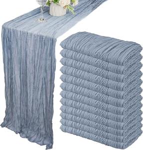 Nappe de table longue en gaze de coton moderne de haute qualité pour <span class=keywords><strong>mariage</strong></span>, baby shower, anniversaire, décoration de table EMX - Product Image 1
