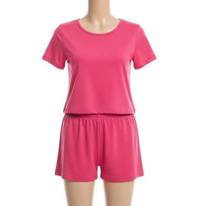 Ensemble short deux pièces pour femmes, polyester léger et coton respirant, vêtements décontractés pour l'été, usage quotidien à la maison et en extérieur - Product Image 5