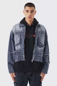 Veste en jean d'hiver pour homme durable avec logo sur le devant offrant des performances de plein air de qualité supérieure et un look élégant - Product Image 2