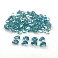 Pierre précieuse naturelle en apatite bleue, taille poire, facettée, 5-10 mm, haute qualité, irisée, pour la fabrication de bijoux